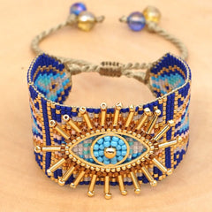 Miyuki Beaded Evil Eye Wide Women's Bracelet